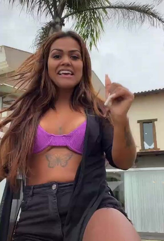 4. Cute Camila De Almeida Loures in Purple Bikini Top