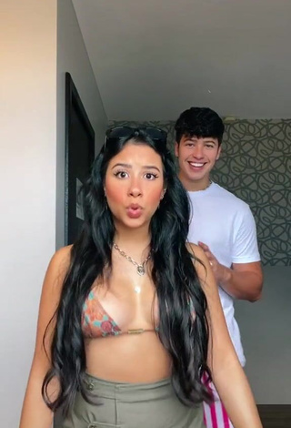 1. Hot Cinthia Cruz in Floral Bikini Top