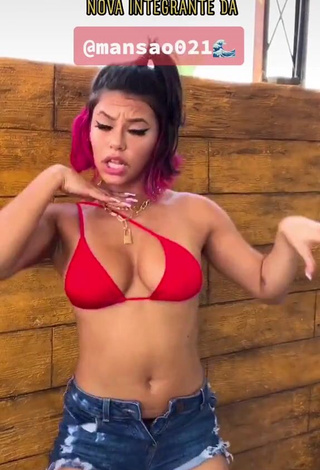 1. Hot Maria Clara Garcia Shows Cleavage in Red Bikini Top