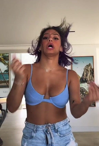 4. Sweetie Maria Clara Garcia Shows Cleavage in Blue Bikini Top and Bouncing Tits