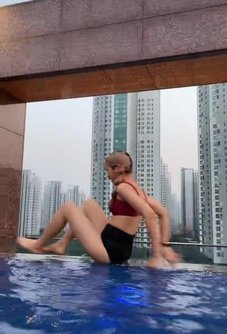 1. Hot KEJIMIN in Pink Bikini Top at the Swimming Pool