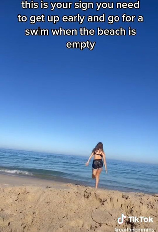 4. Desirable Caitlin Cummins in Black Bikini Top at the Beach