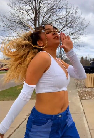 4. Sexy Cassidy J in White Crop Top