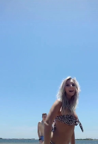 4. Sweetie Heather Dale in Leopard Bikini at the Beach