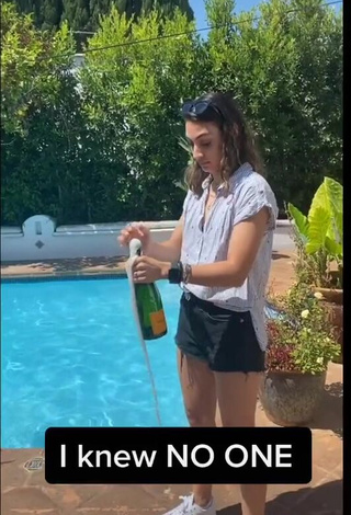 Hottie Chloe Hood in White Bikini at the Pool