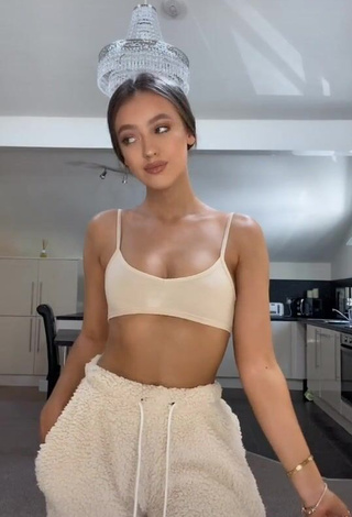 4. Hot Chloe Rose in Beige Crop Top