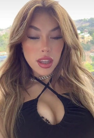 1. Sexy Cynthia Parker Shows Cleavage in Black Top