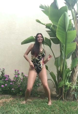 Hot Danielle Haden in Floral Swimsuit