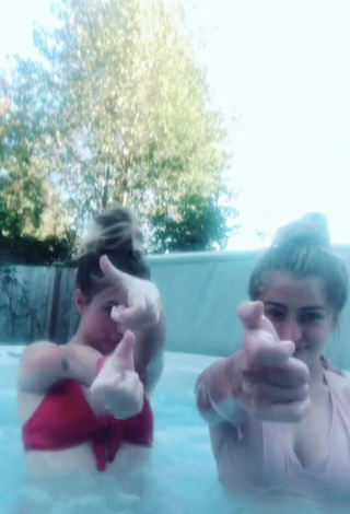 Hot Daria Young in Red Bikini Top at the Pool