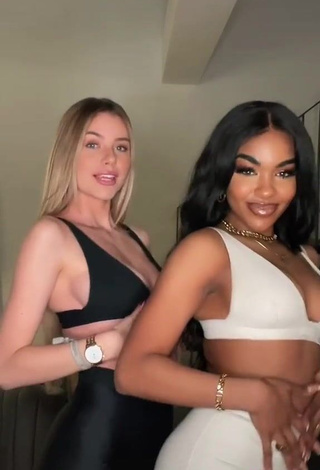 Beautiful Emilia.bte Shows Cleavage in Sexy Black Crop Top and Bouncing Big Tits