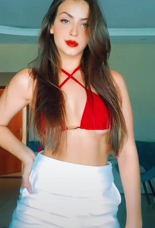 1. Pretty Isa Pinheiro Shows Cleavage in Red Bikini Top (Underboob)