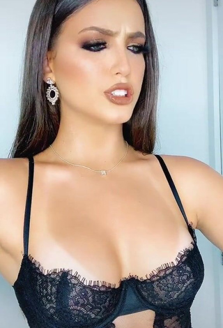 3. Sexy Isa Pinheiro Shows Cleavage in Black Lingerie