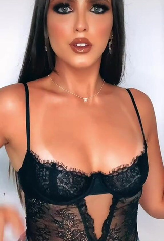 1. Hot Isa Pinheiro Shows Cleavage in Black Lingerie