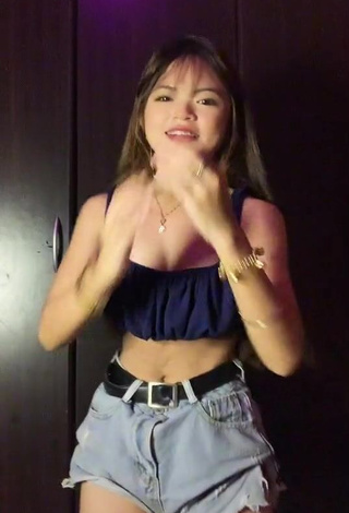 1. Hot Angela Mae Evangelista Shows Cleavage in Crop Top