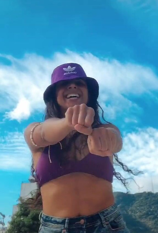 3. Hot Ju Muniz Shows Cleavage in Purple Bikini Top (Underboob)