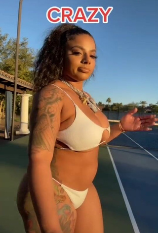 3. Desirable Mikayla Saravia Shows Cleavage in White Bikini (Underboob, Side Boob)