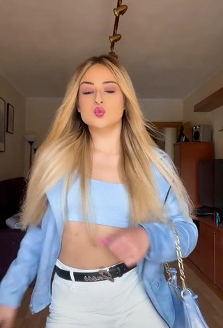 3. Beautiful Laura Mullor in Sexy Blue Crop Top