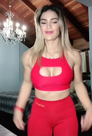 1. Sexy Laura Fuentes in Red Leggings