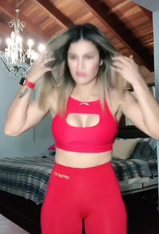 4. Sexy Laura Fuentes in Red Leggings