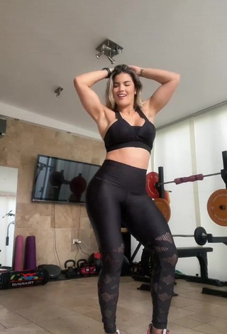 3. Beautiful Laura Fuentes in Sexy Black Leggings in the Sports Club