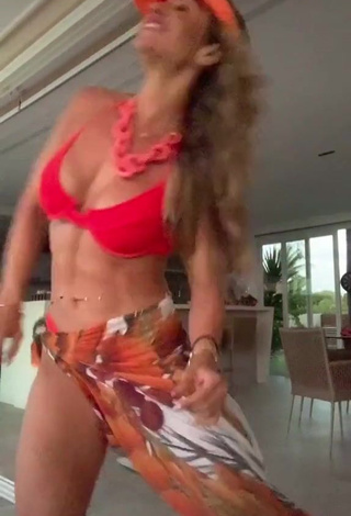 Wonderful Lica Lopes Ramalho Shows Cleavage in Red Bikini Top (Underboob)