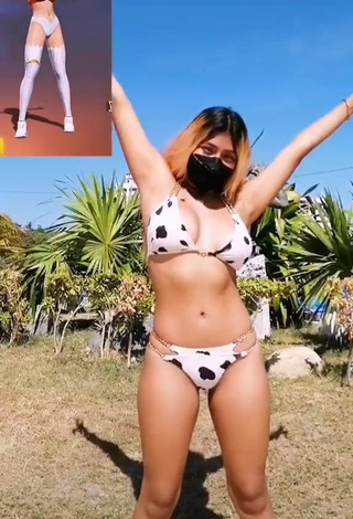 Hot Lucy Alvarez Shows Cleavage in Bikini while doing Sports Exercises and Bouncing Tits