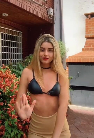 3. Sexy Maga Seggio Shows Cleavage in Black Bikini Top