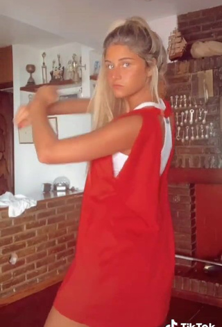 3. Hot Maga Seggio Shows Cleavage in Red Dress