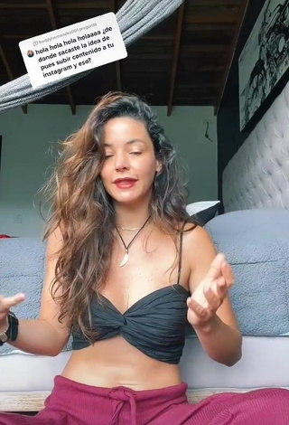 Hot Maleja Restrepo Shows Cleavage in Black Crop Top