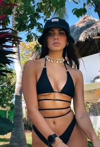 1. Amazing Manu Barrios Shows Cleavage in Hot Black Bikini (Underboob)