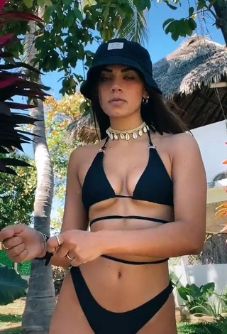 Amazing Manu Barrios Shows Cleavage in Hot Black Bikini (Underboob)