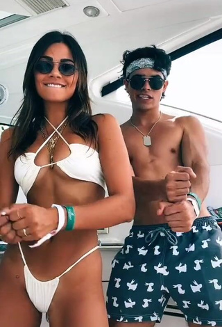 4. Magnetic Manu Barrios Shows Cleavage in Appealing White Bikini (Underboob, Side Boob)