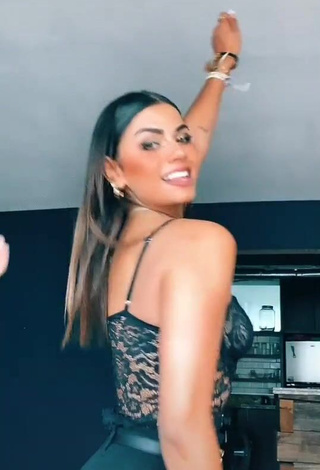 1. Desirable Manu Barrios Shows Cleavage in Black Bodysuit