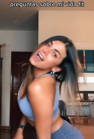 3. Desirable Manu Barrios Shows Cleavage in Blue Sport Bra