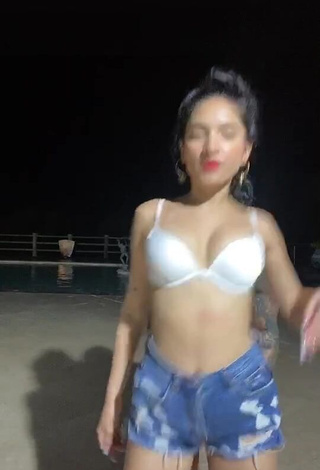 4. Hot Mariam Obregón Shows Cleavage in White Bikini Top