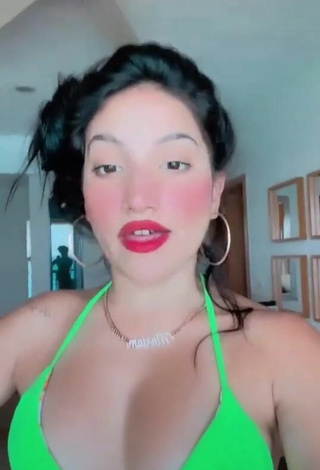 1. Desirable Mariam Obregón Shows Cleavage in Green Bikini Top