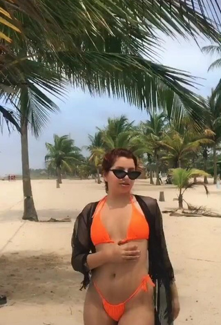 3. Hot Marian in Orange Bikini at the Beach