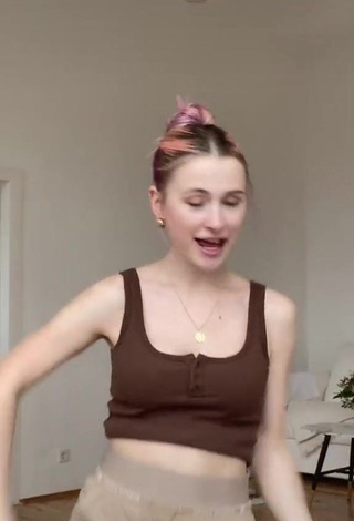 3. Sweet Marie-Sophie in Cute Brown Crop Top