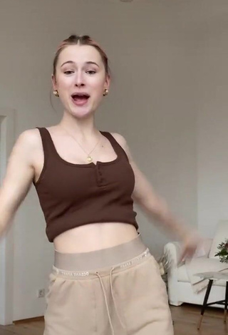 4. Sweet Marie-Sophie in Cute Brown Crop Top