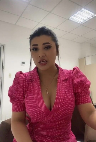 1. Desirable Milagro Flores Shows Cleavage in Pink Dress