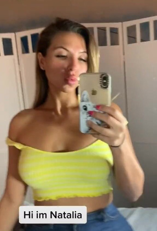 1. Hot Natalia Garibotto Shows Cleavage in Crop Top