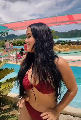 3. Beautiful Nicole Diaz Shows Cleavage in Sexy Red Bikini