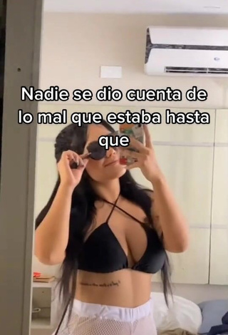 3. Hot Nicole Diaz Shows Cleavage in Black Bikini Top (Side Boob)