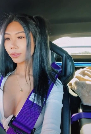 1. Sweetie Nhu Tran Shows Cleavage in a Car