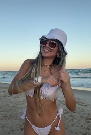 1. Sexy Raffaela Souza Shows Cleavage in White Bikini at the Beach (Side Boob)