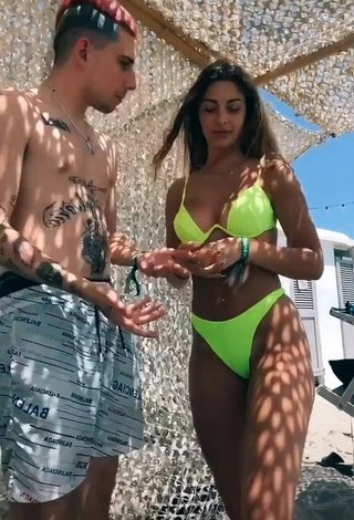 1. Beautiful Roberta Carluccio Shows Cleavage in Sexy Lime Green Bikini