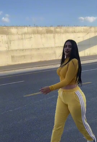 1. Hot Seherkoçaker in Crop Top in a Street