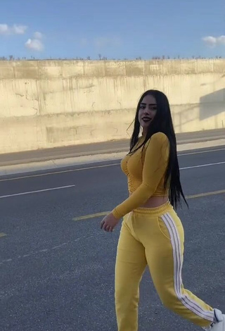 Hot Seherkoçaker in Crop Top in a Street