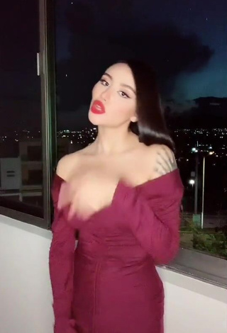 1. Desirable Alejandra Treviño Shows Cleavage in Red Dress