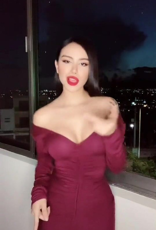 4. Desirable Alejandra Treviño Shows Cleavage in Red Dress